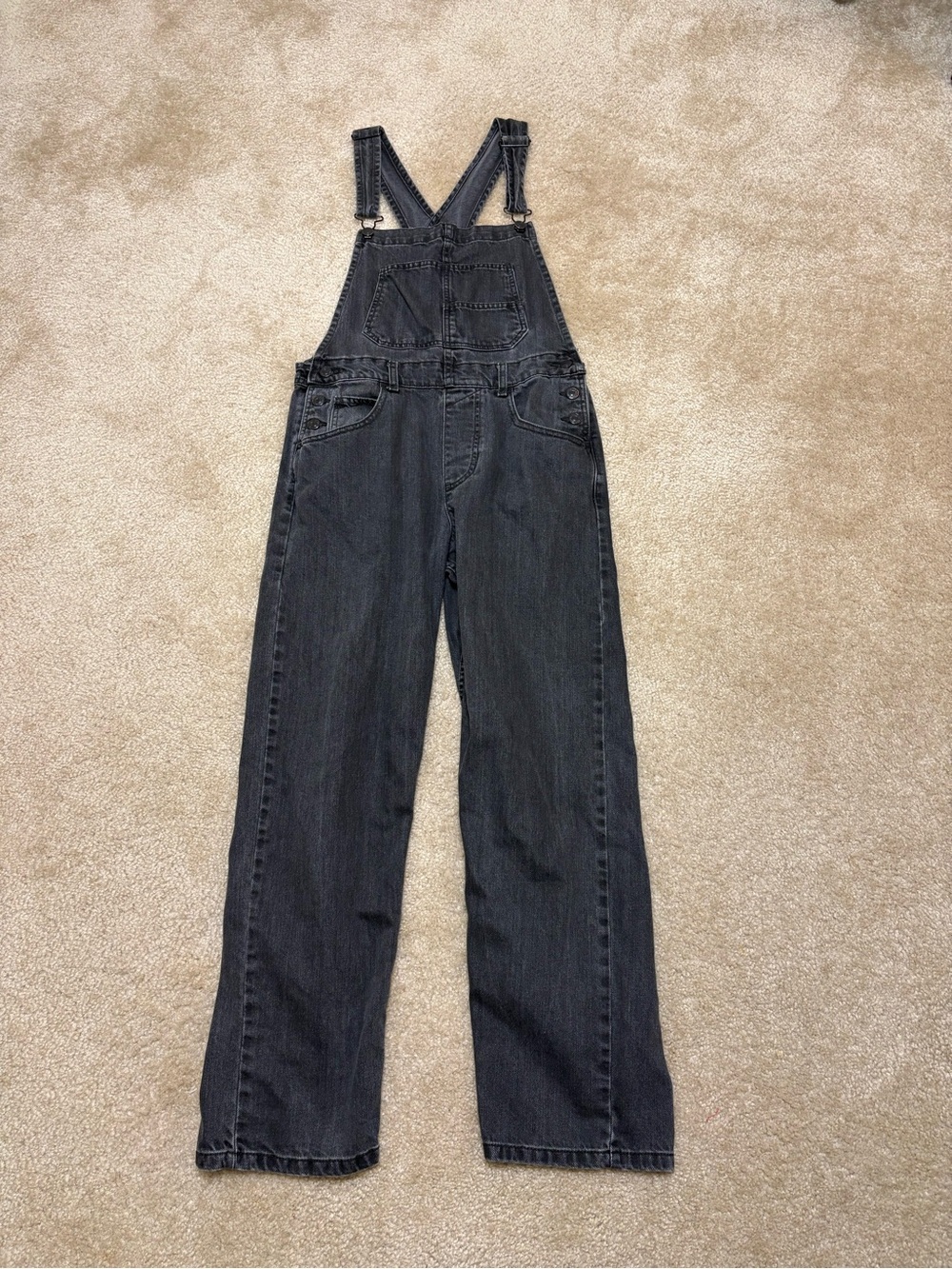 Free People Ziggy Black Denim Overalls
